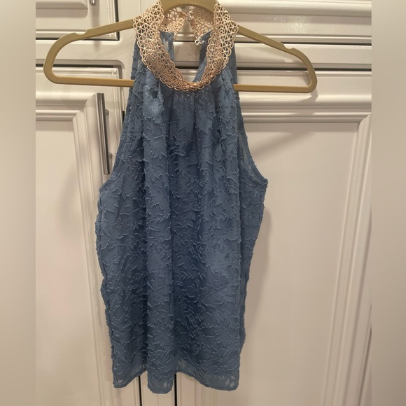 Vintage blue halter style top - Picture 1 of 6